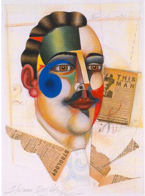 WALLFLOWERS SERIES | STROLOGY Collage on paper, 16"x 11", 1986