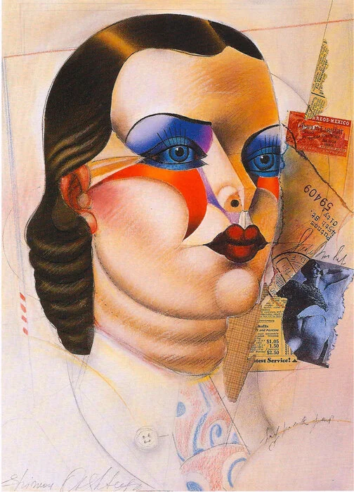 WALLFLOWERS SERIES | LUDMILA Collage on paper, 16"x 11", 1986  