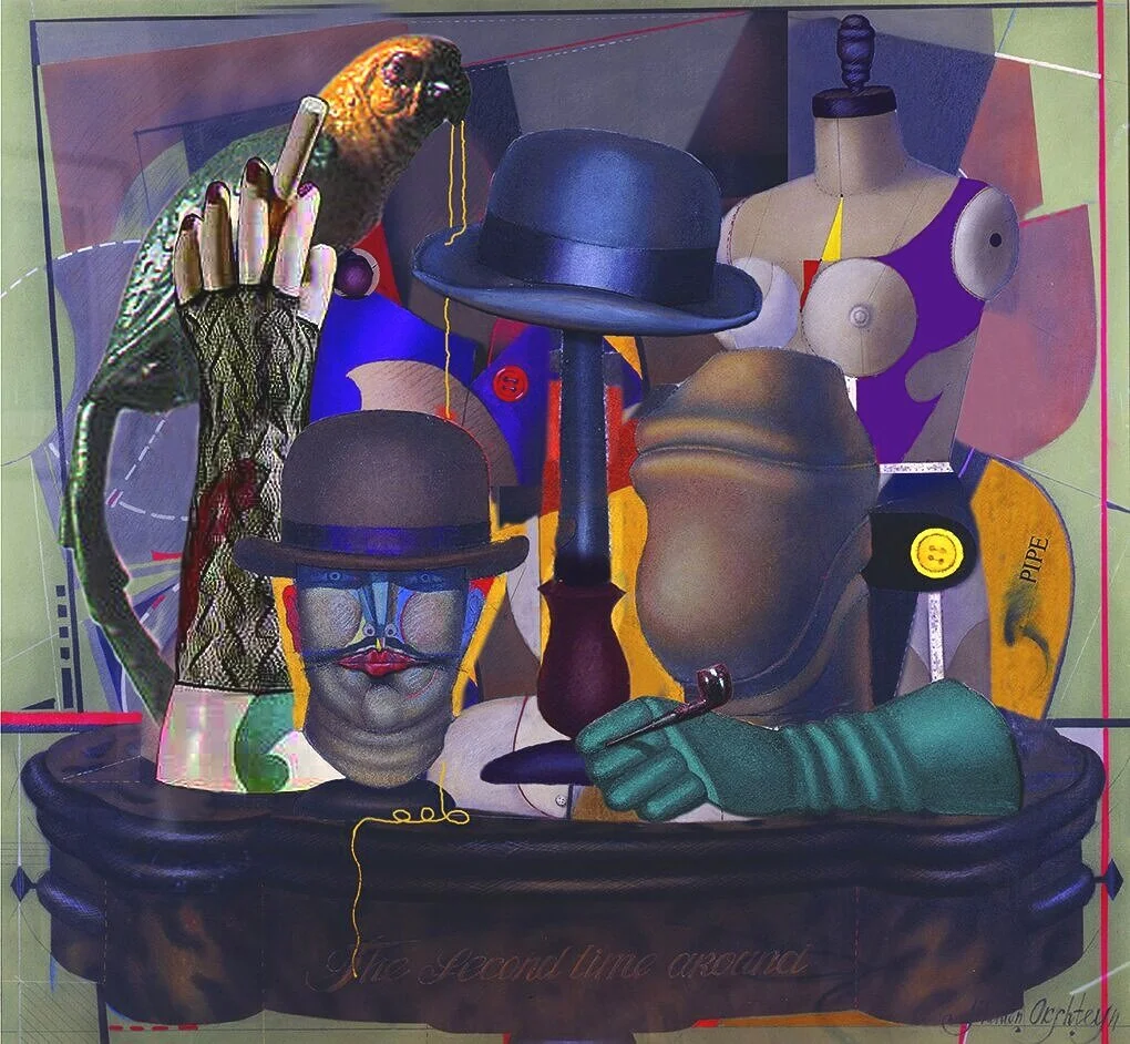 SECOND TIME AROUND Collage, 58"x 56", 1986