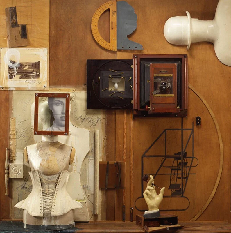 LARGE CAMERA Found objects on wood panel | 80"x 72"x 12", 1993  Estate