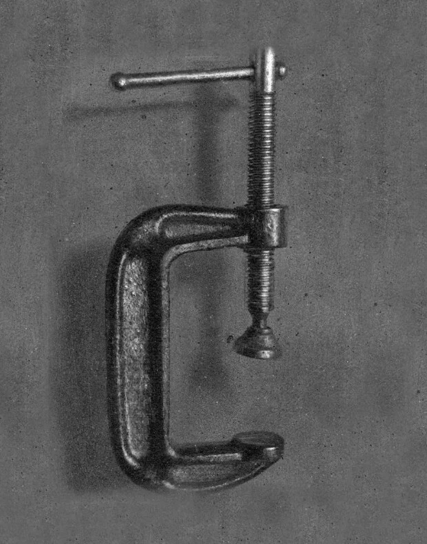 CLASP Graphite on cardboard | 14"x 11", 2002