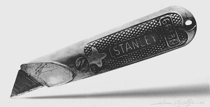STANLEY KNIFE  Graphite on paper mounted on canvas | 49"x 60", 2002
