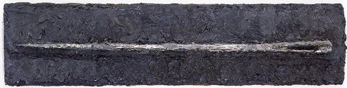 NEEDLE Oil and mixed media on wood panel | 12"x 52", 2001