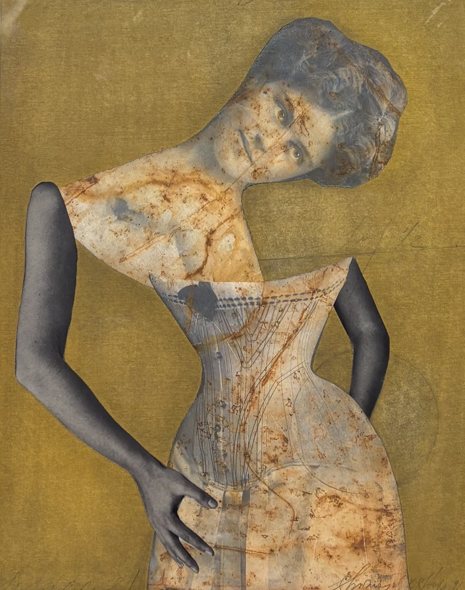 UNTITLED, 1991 
Collage on canvas, 13″ x 10.5″