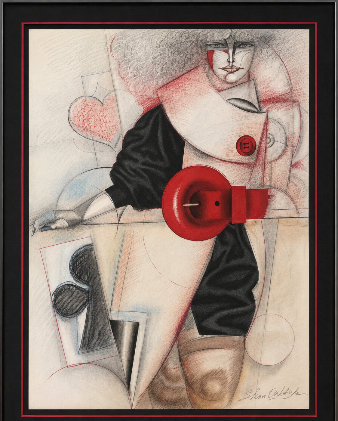 RED BELT, 1985 Pastel, pencil on paper 42 x 32 in. (106.7 x 81.3 cm)