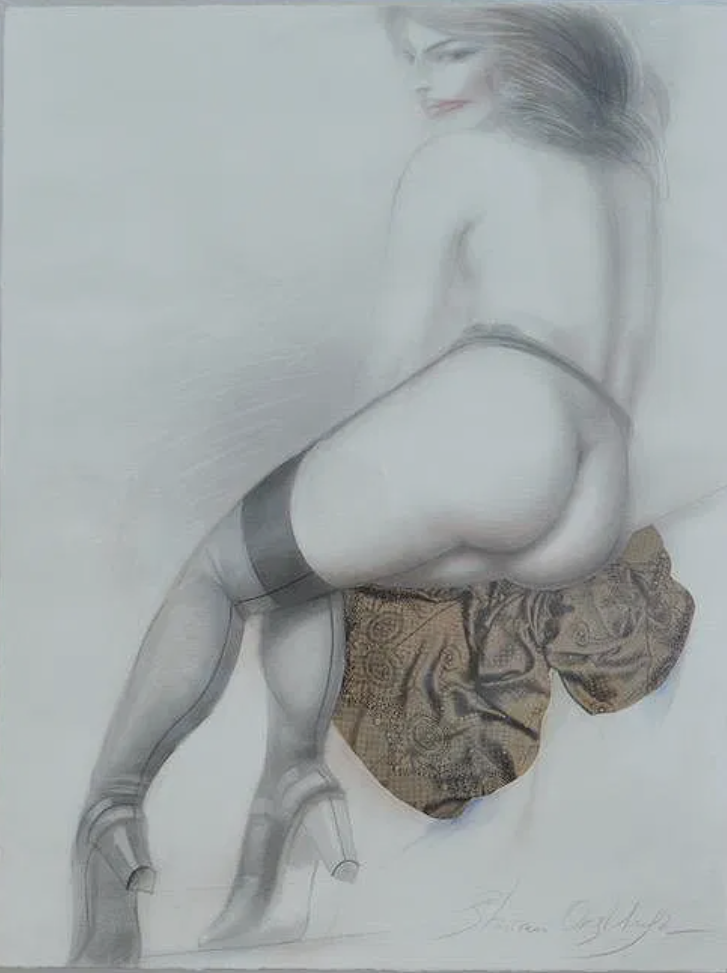 NUDE, 1988 Pencil, collage on paper  46 x 32 in. (116.8 x 83.8 cm)