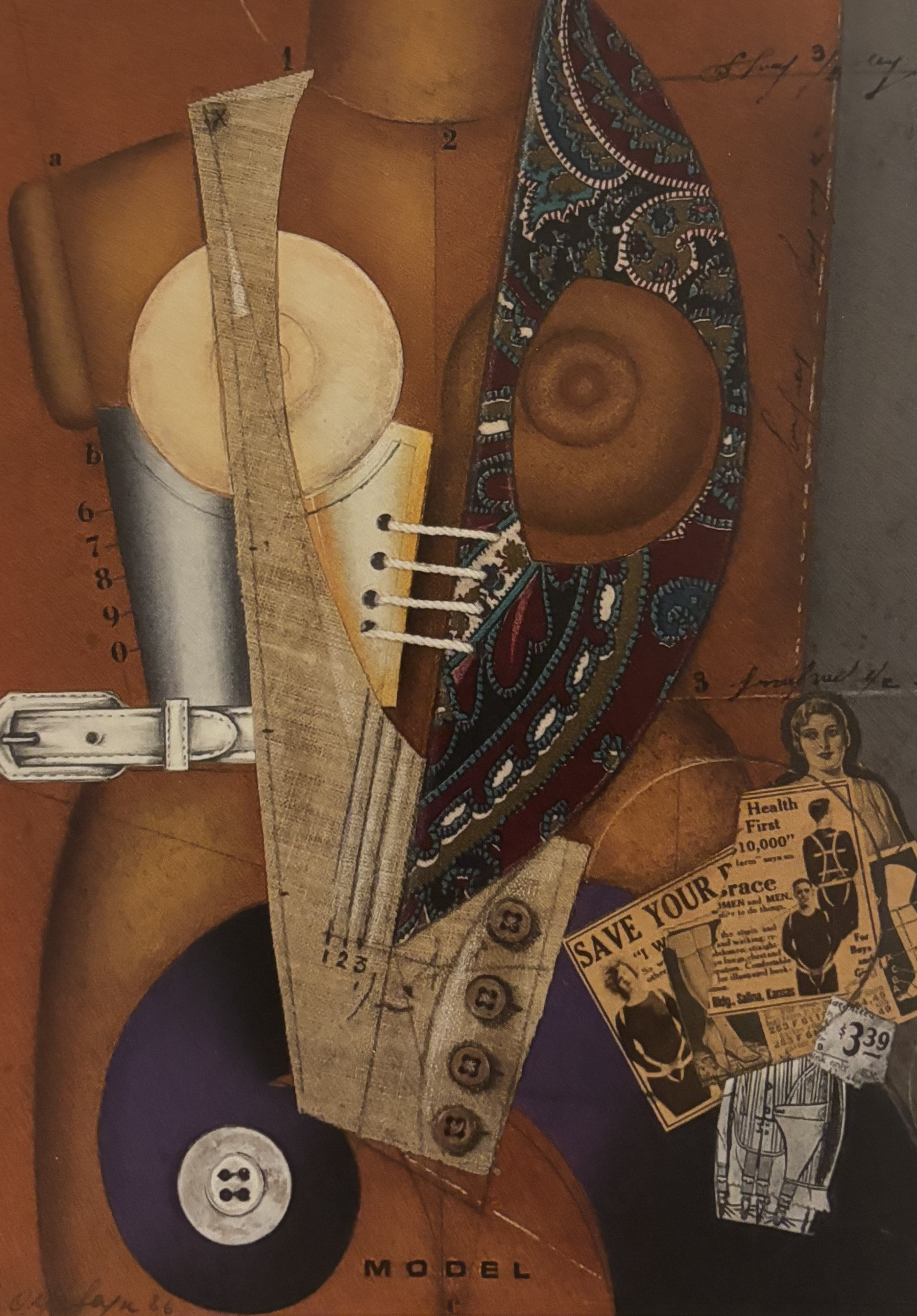 SLIM FIGURE, 1989 Collage on paper  16 x 11 in. (40.6 x 27.9 cm)