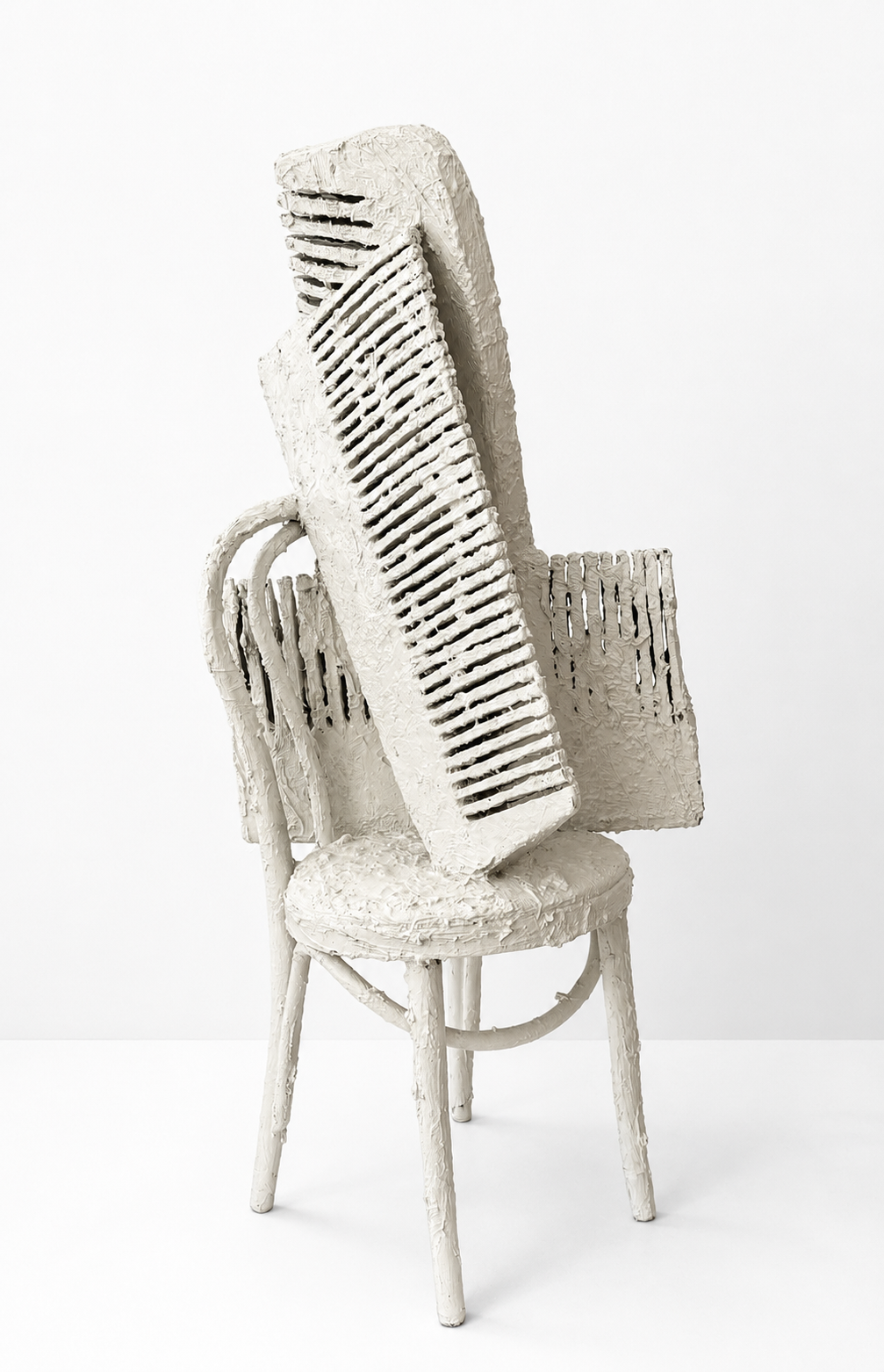 COMBS & CHAIR, 2018 
Original Finnish chair, fiberglass, oil, 48"x 24"
