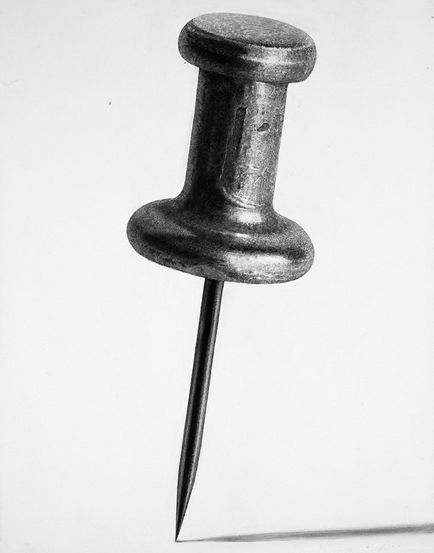 PUSH PIN, 2004 
Oil on canvas, 15″x 12″