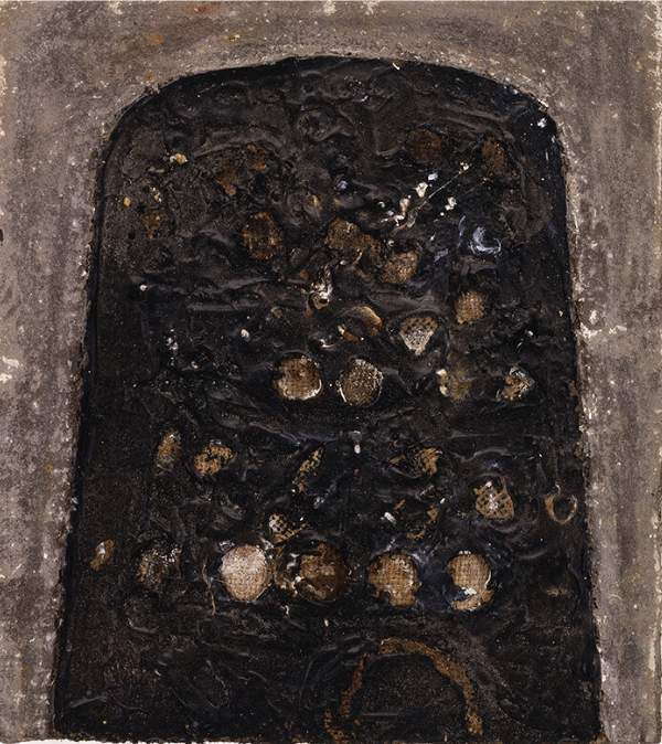 THIMBLE STUDY #1, 2000 
Mixed media on canvas, 18”x 16”