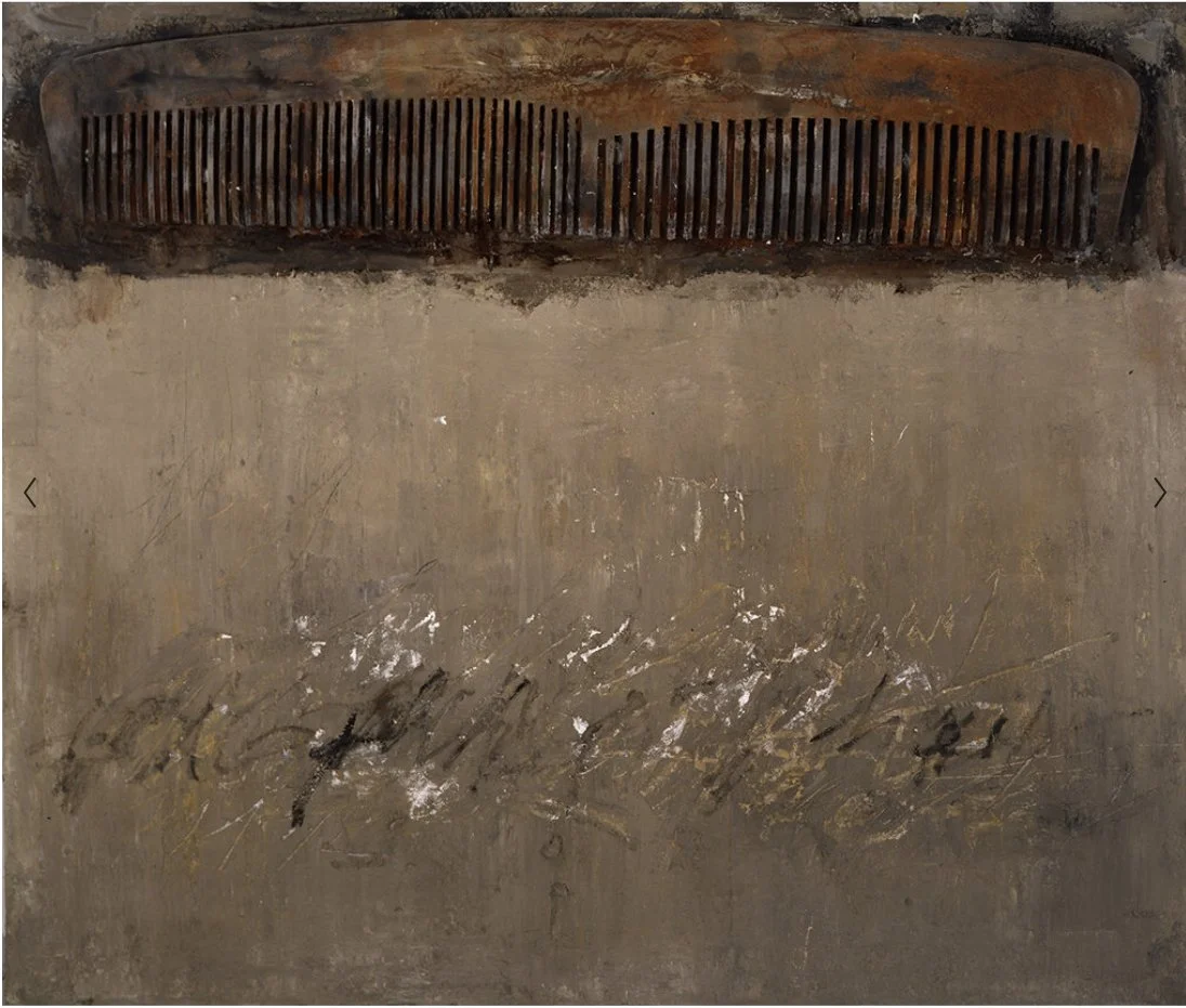 COMB | BROWN, 2002 
Oil, fiberglass comb on canvas, 66”x 74”