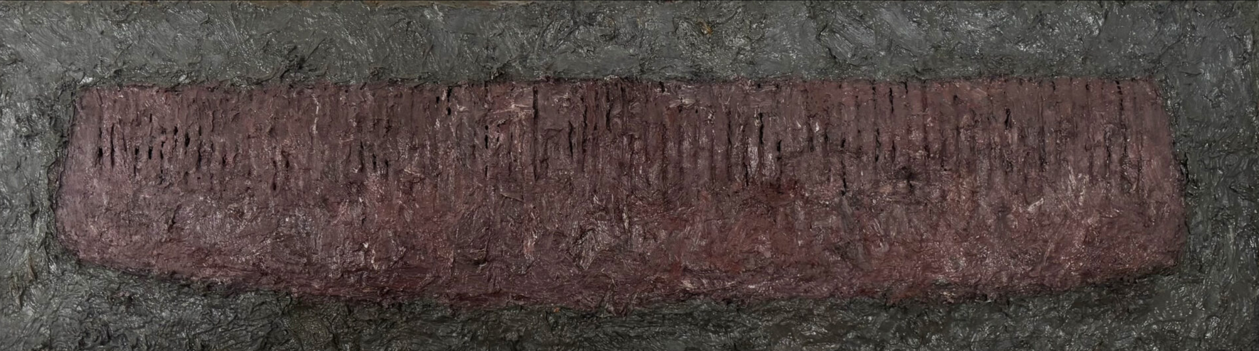 COMB | PURPLE, 2002 
Fiberglass comb on painted cement, 22”x 76”