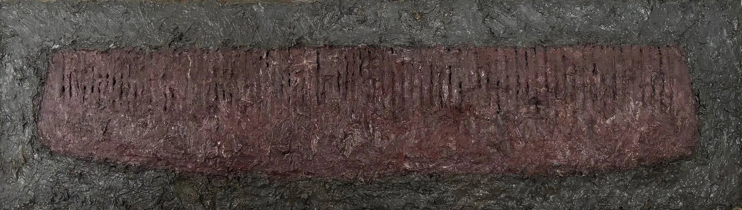 COMB Mixed media on wood panel | 22"x 76", 2001 Estate