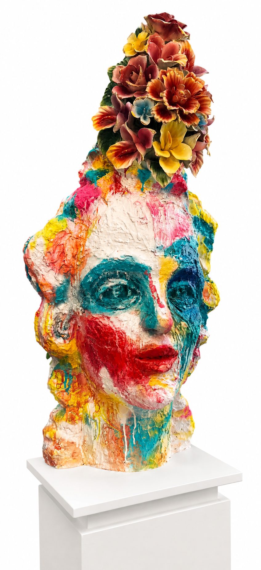 MAUI MOM, 2018 
Plaster, paint, found porcelain object  24"x 11"x 15" Provenance:  Janet Lehr Fine Arts, Easthampton, NY, 2018