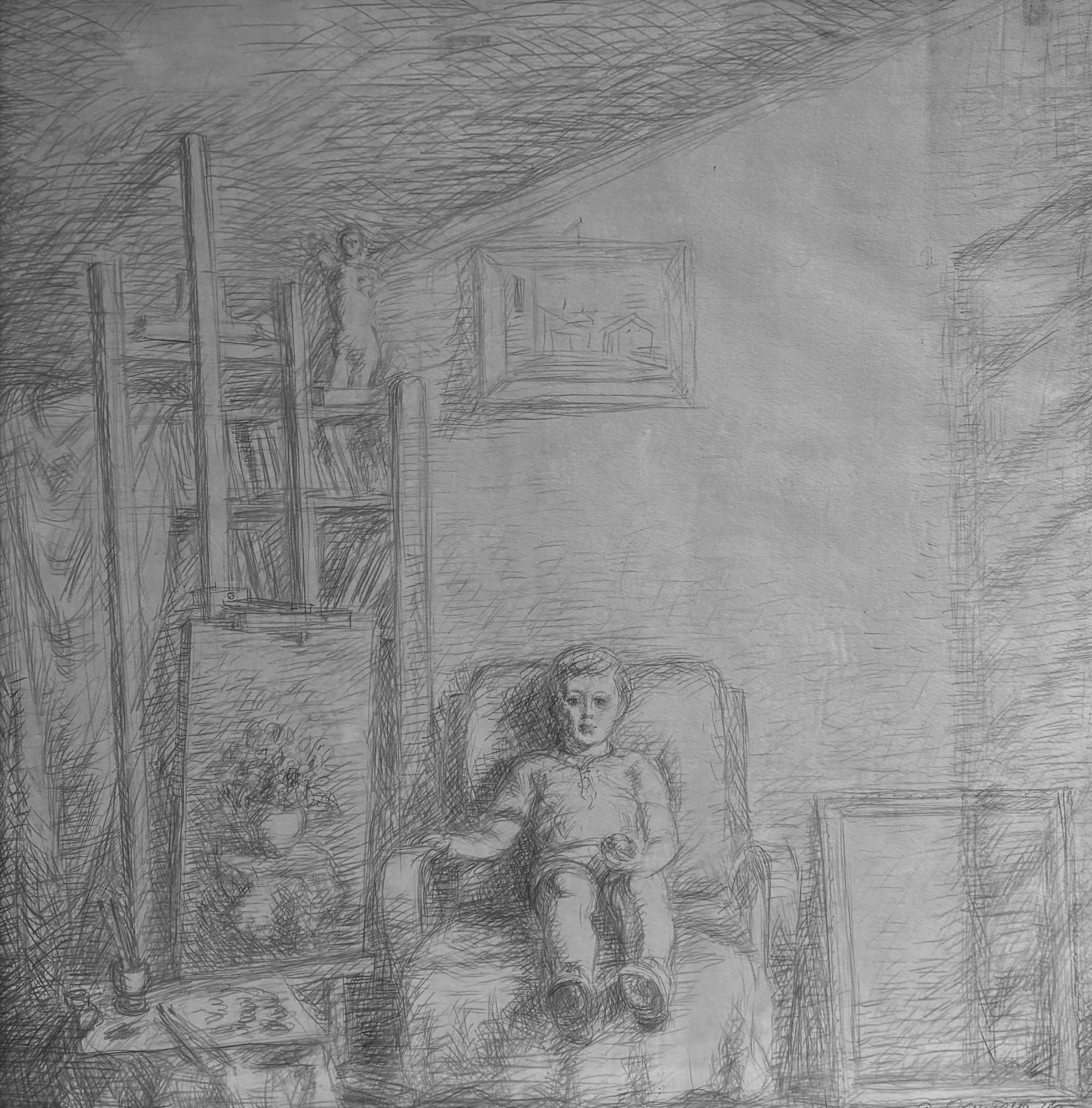 INSIDE THE STUDIO, 1978 Oil on canvas, 20″x 20″ 