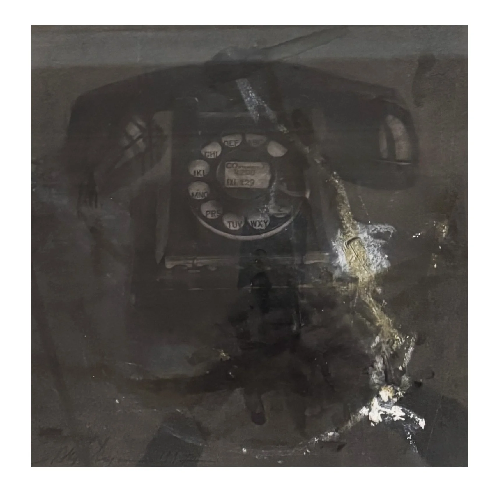 TELEPHONE, 1997 
Mixed media on paper, 11.5″ x 11.5″