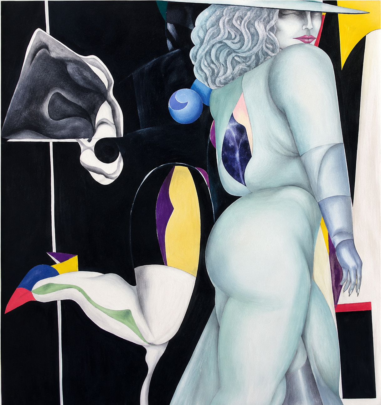 SHOPPING, 1989 Pencil, collage on paper 27 x 25 1/2 in. (68.6 x 64.8 cm)