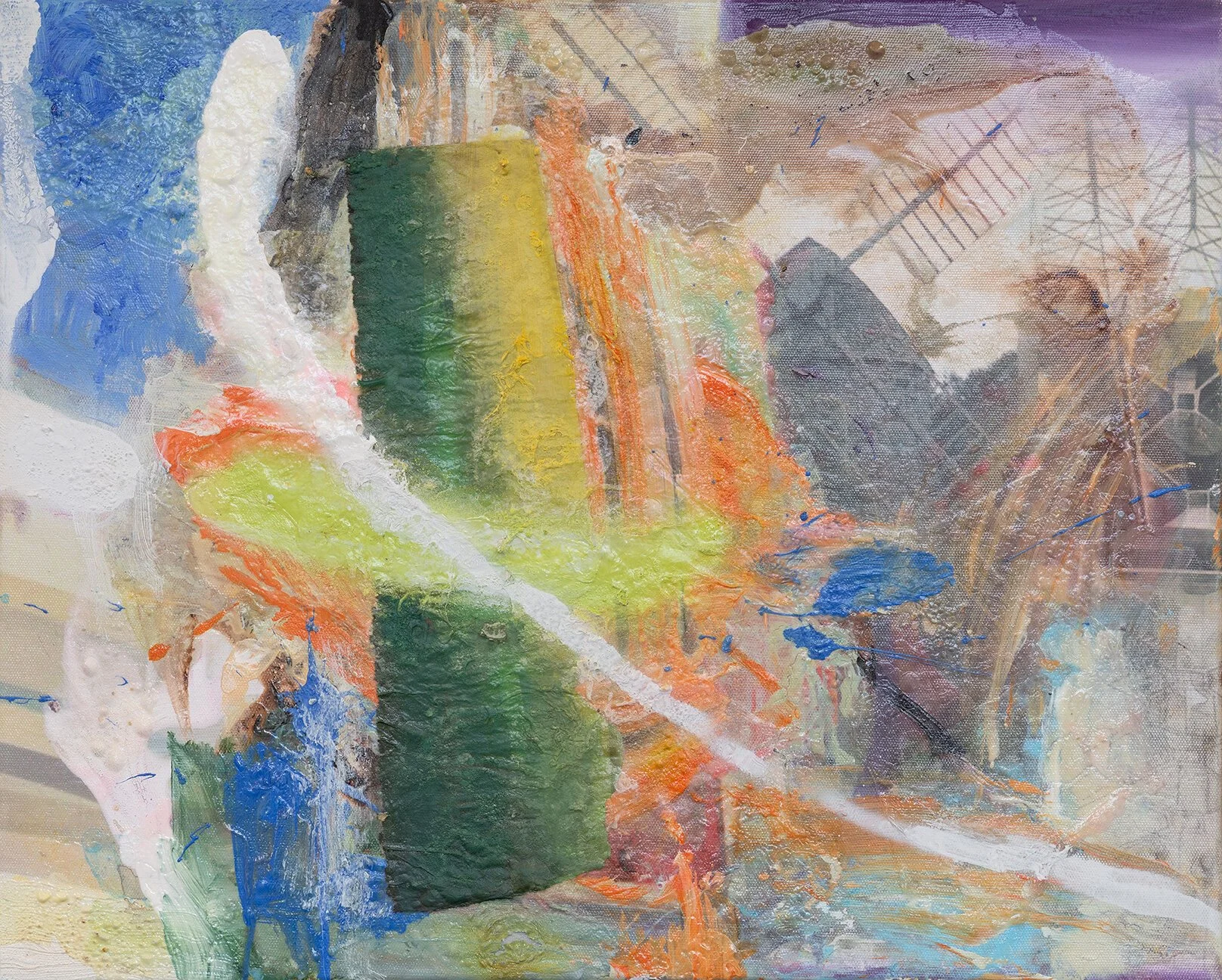 PASTORAL #4, 2019-2018 
Mixed media on canvas, 16.5"x 20.5" 