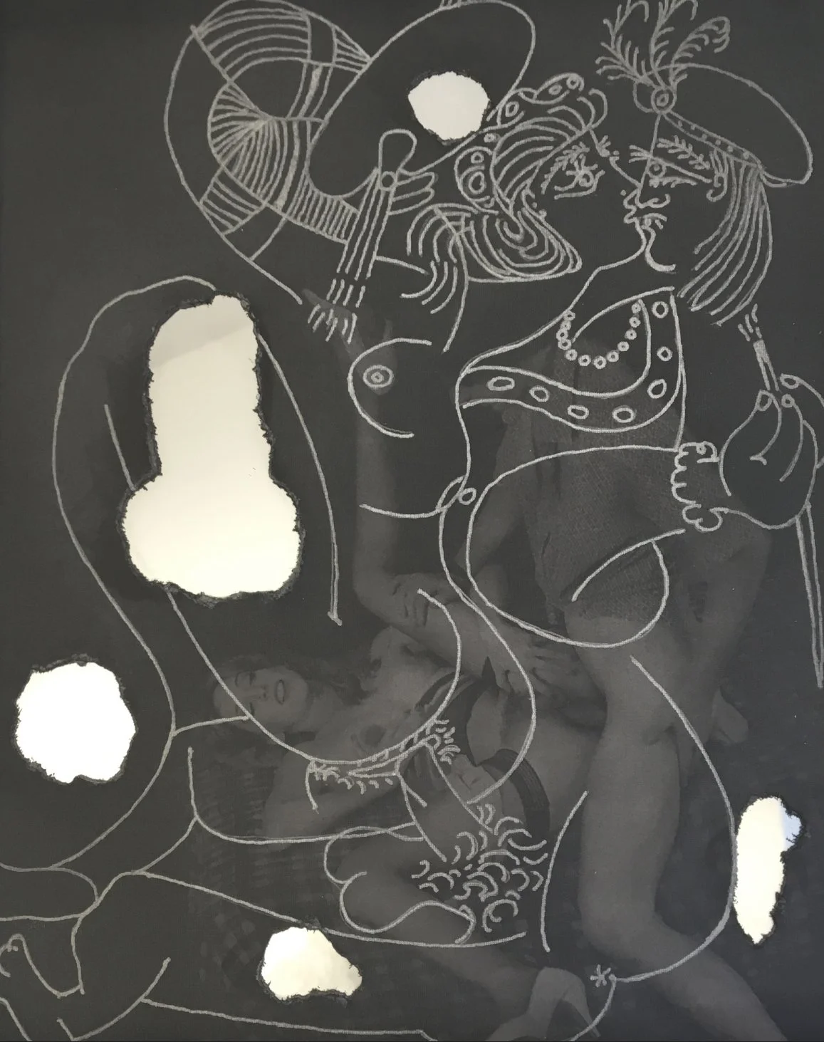 INTERPRETATION OF PABLO PICASSO EROTIC ETCHINGS, 2017 
Etching #1, Mixed media, 10" x 8" 

Provenance:  Janet Lehr Gallery, Easthampton, NY, 2018