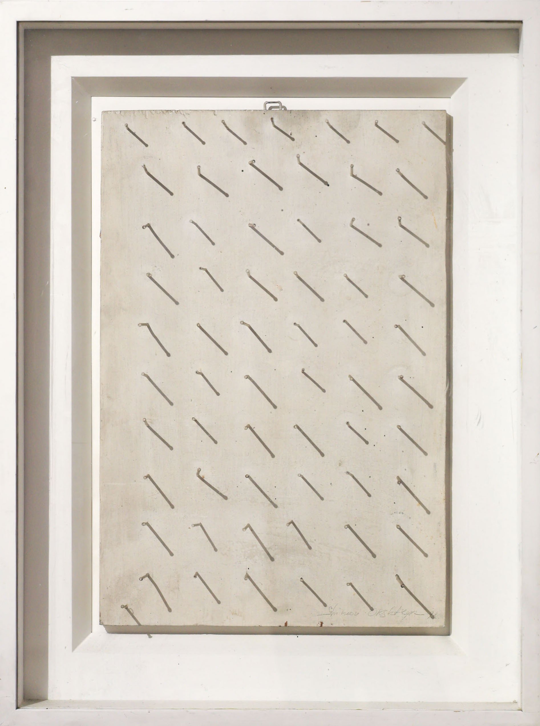 STILL LIFE WITH NAILS, 1998 
Nails on canvas, 18″x 13″ 