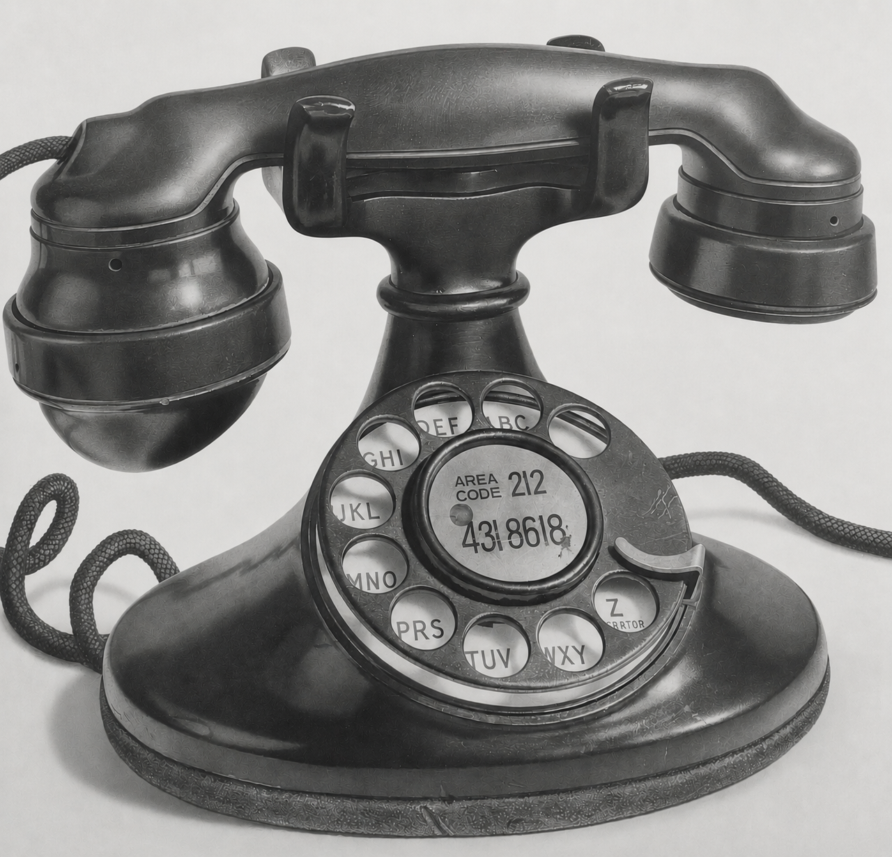 TELEPHONE, 1997 Graphite, charcoal on canvas  70 x 65 in. (177.8 x 165.1 cm)