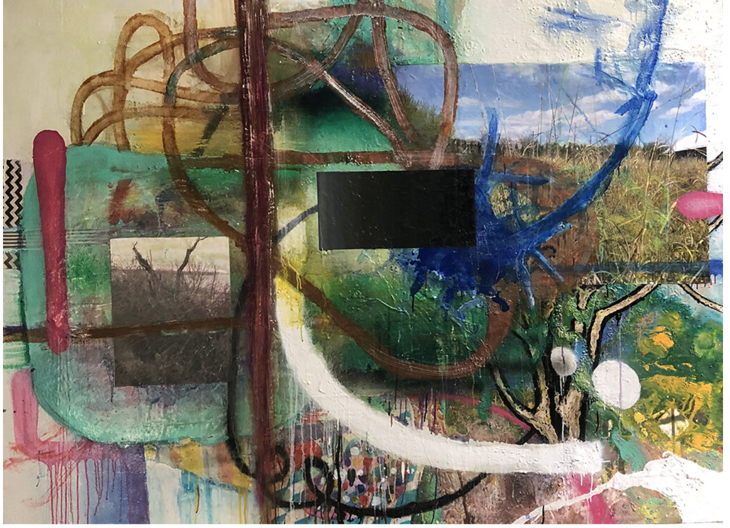 MELANCHOLIA, 2019 
Mixed media on canvas mounted on plywood  60”x 90”  
