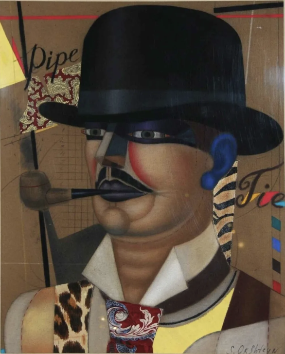 WALLFLOWERS SERIES / PIPE & TIE, 1986 Pastel, collage on paper 21 x 17 in. (53.3 x 43.2 cm)
