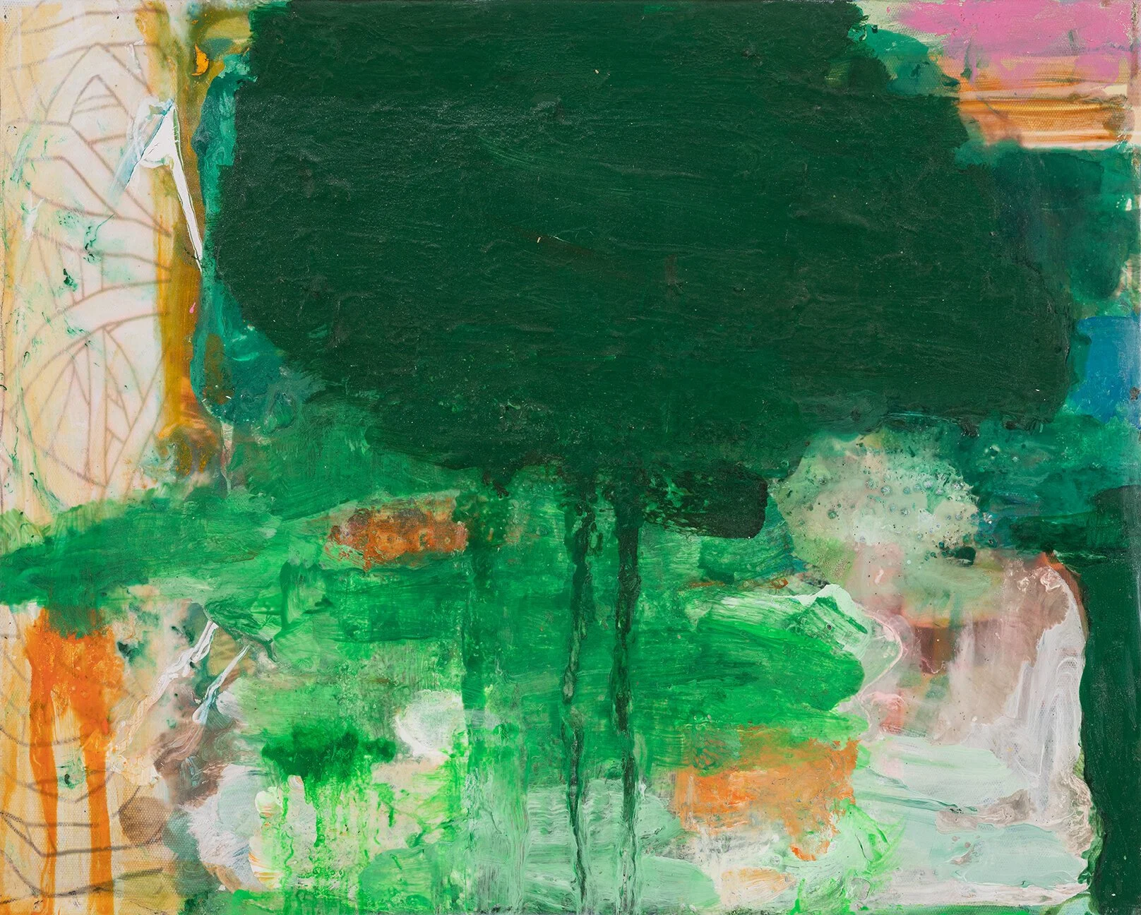 PASTORAL #5, 2019-2018 
Mixed media on canvas, 16.5"x 20.5" 