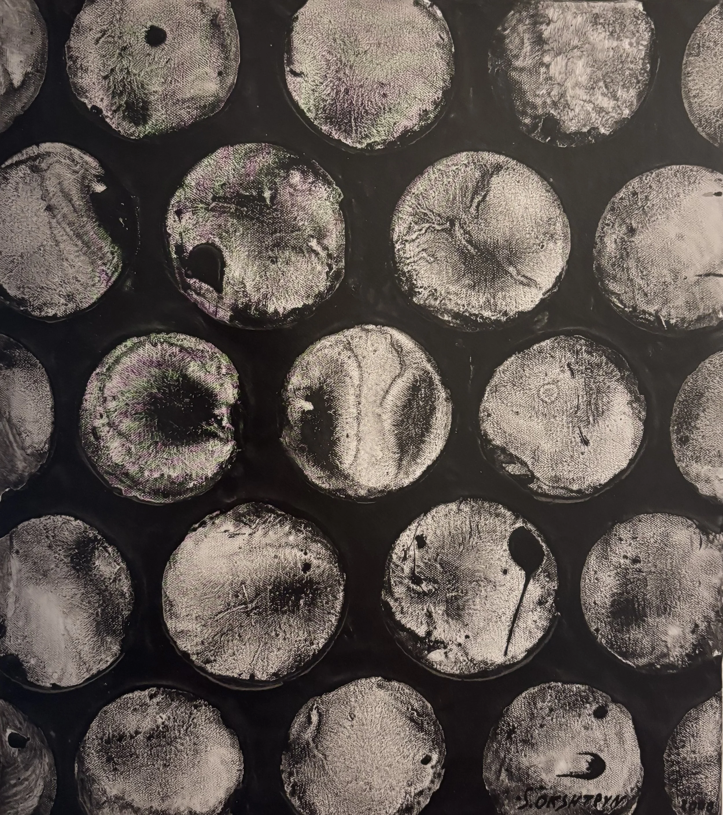STUDY 2, 2000 Mixed media on canvas  16 x 16 in. (40.6 x  40.6 cm)