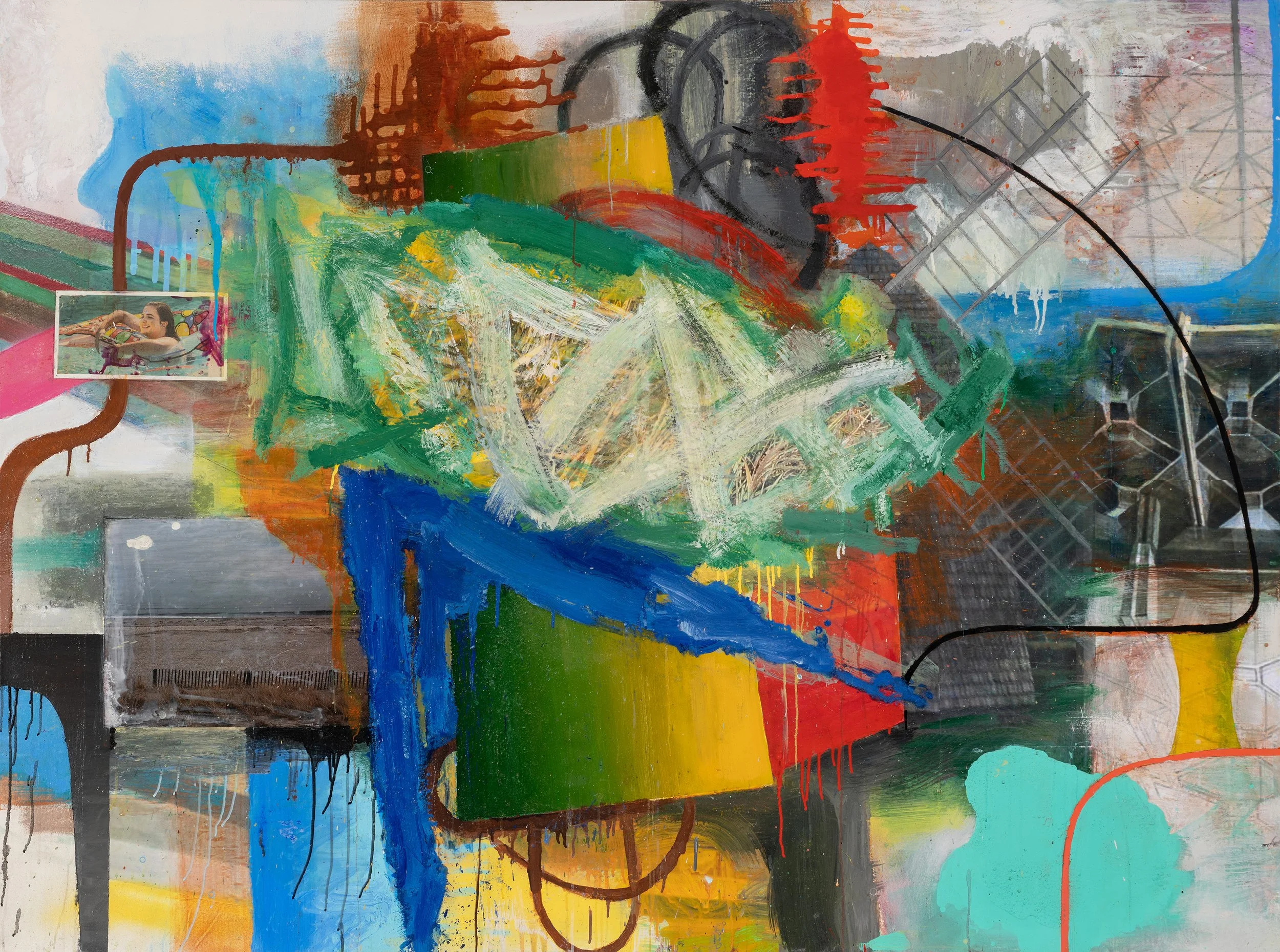 LA PLAGE, 2019 
Mixed media on canvas, 60"x 80"  
