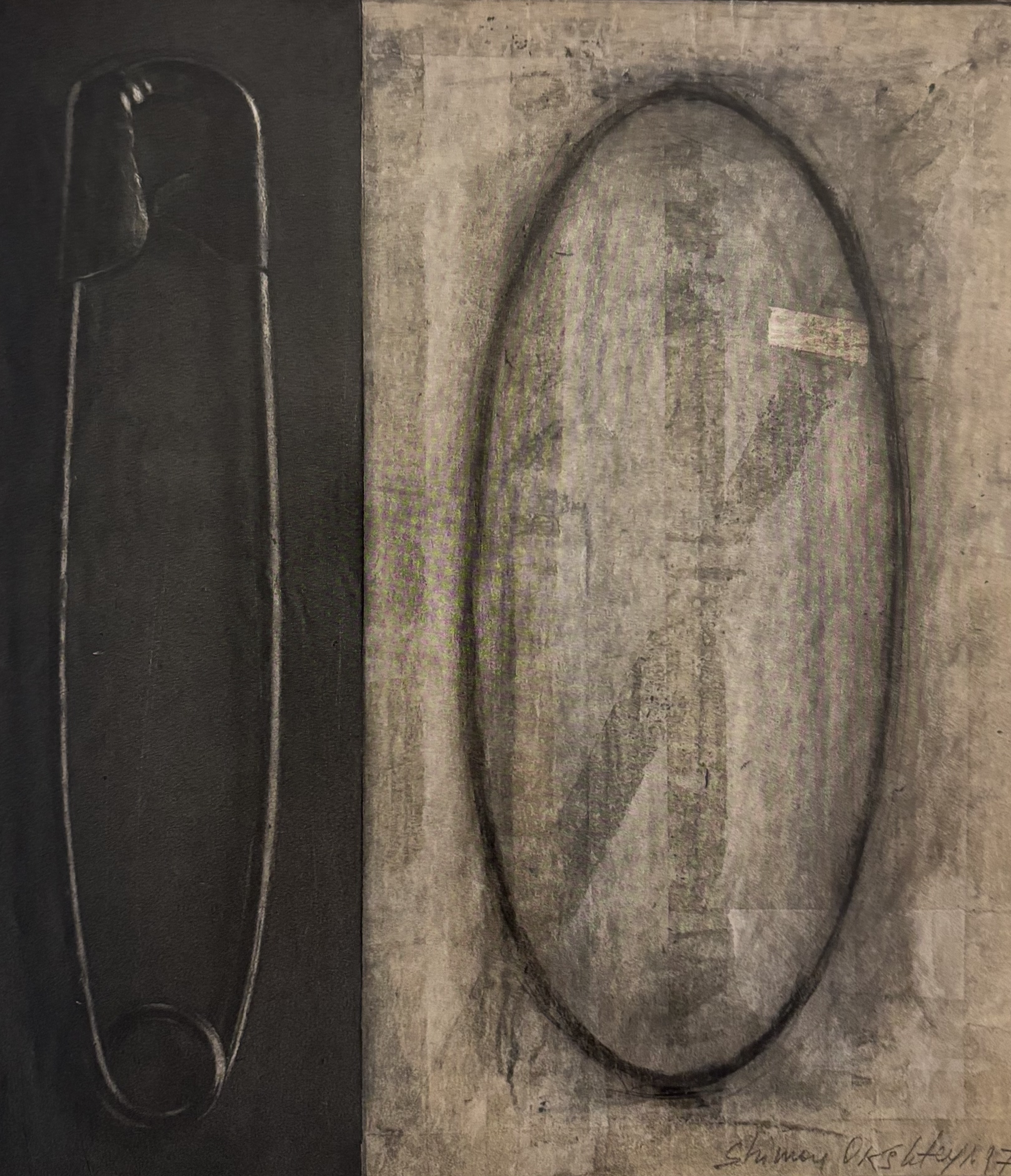 SAFETY PIN, 1997 Graphite, pencil on paper  26 x 24 in. (66 x 61 cm)