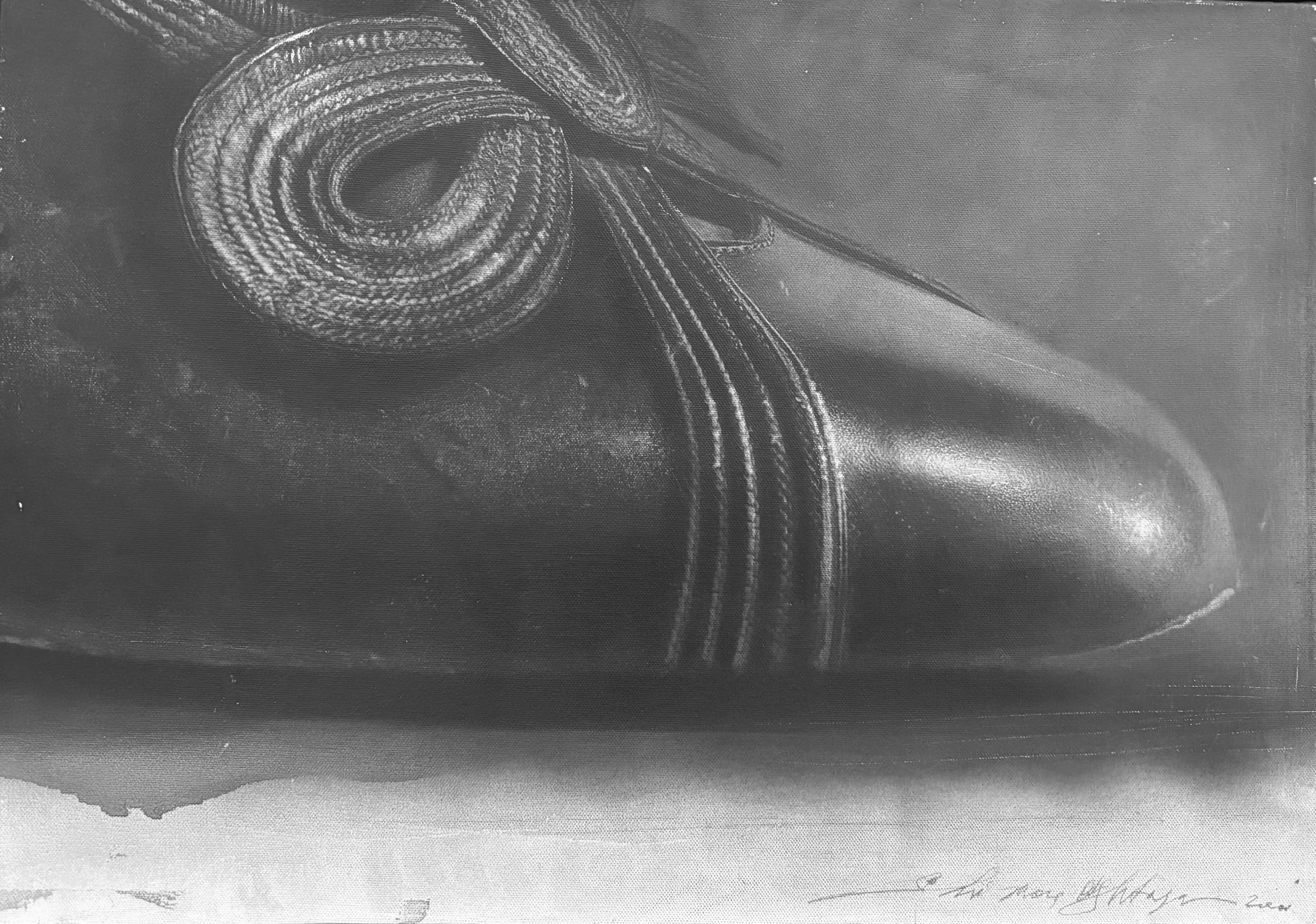 HIGH HILL SHOE | TIP, 2000 
Graphite on canvas, 16″x 22″ Provenance: Black & White Gallery / Project Space, 2025