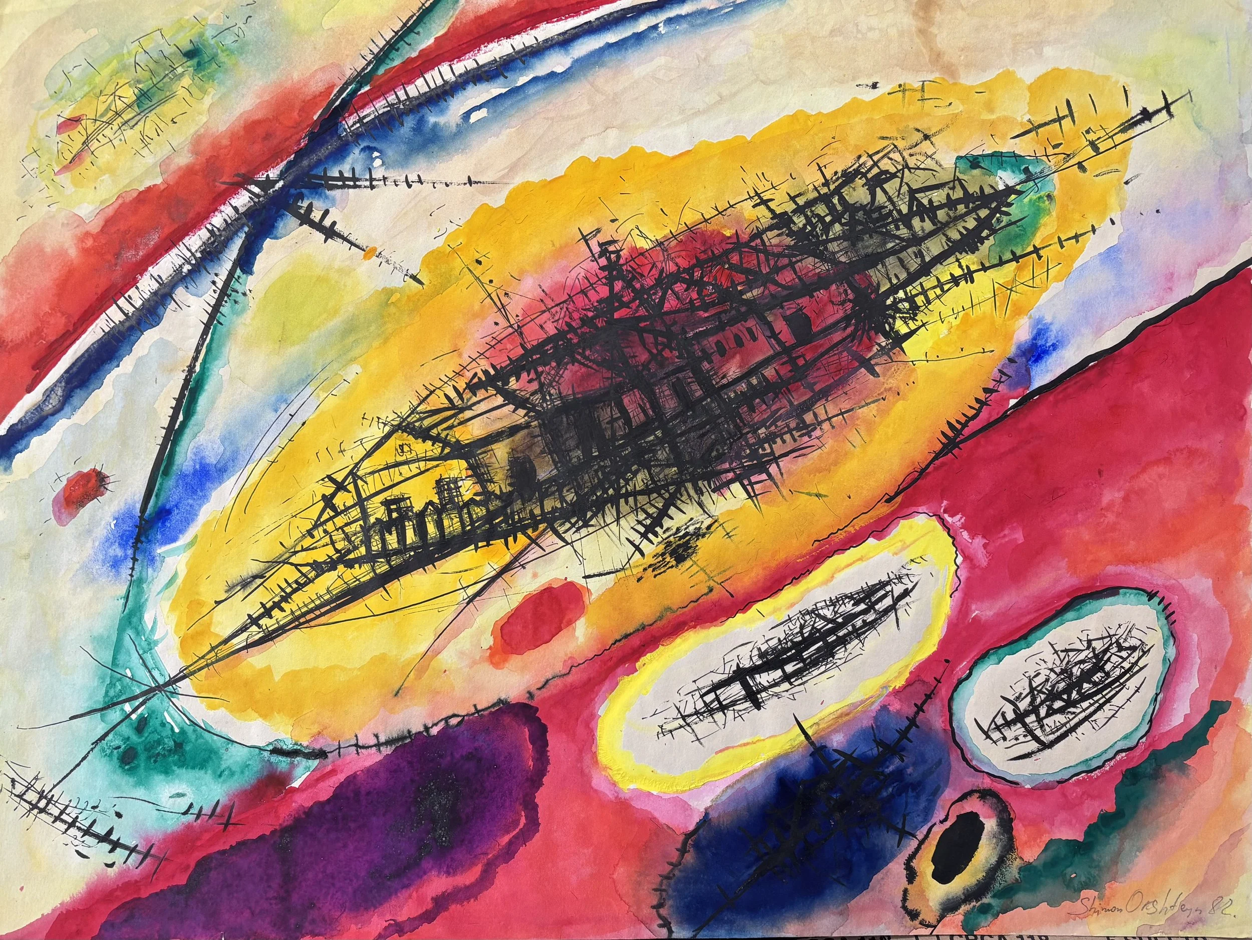 EXPLORING MEMORY Watercolor on paper |  18"x 23.5", 1982   Estate