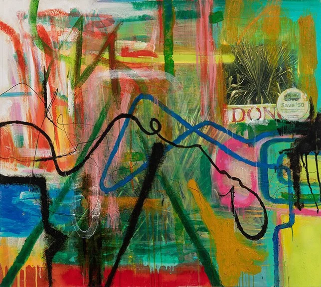 SAVE $50, 2018-2019 
Mixed media on canvas, 36"x 41" 