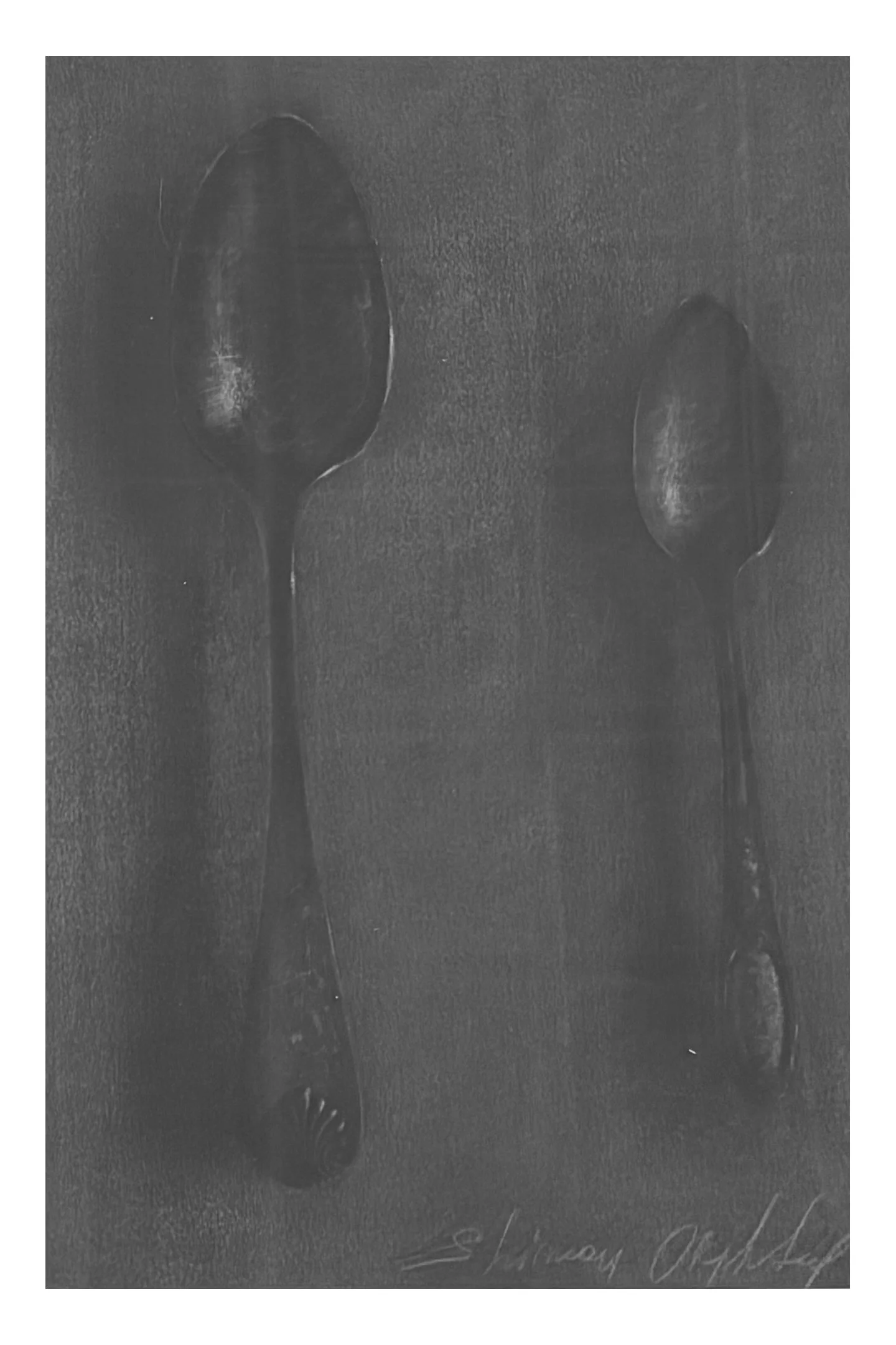 SPOONS, 1991 
Graphite on paper, 13.5″x 9.5″