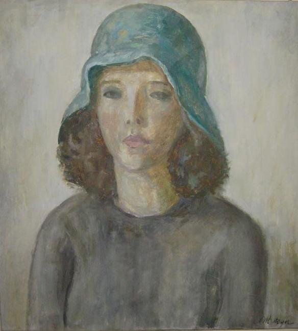 GREEN HAT, 1974 
Oil on canvas, 19″x 17″ 