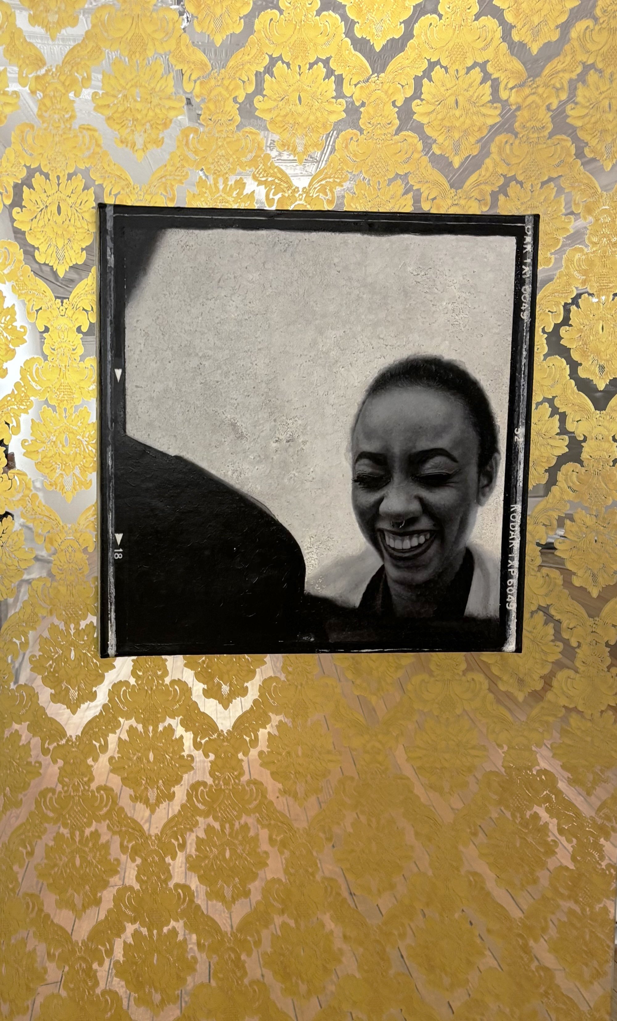 SUNSHINE  Oil on canvas, 22"x 22"  Screenprint on Dibond, 57”x 36”, 2014 Estate