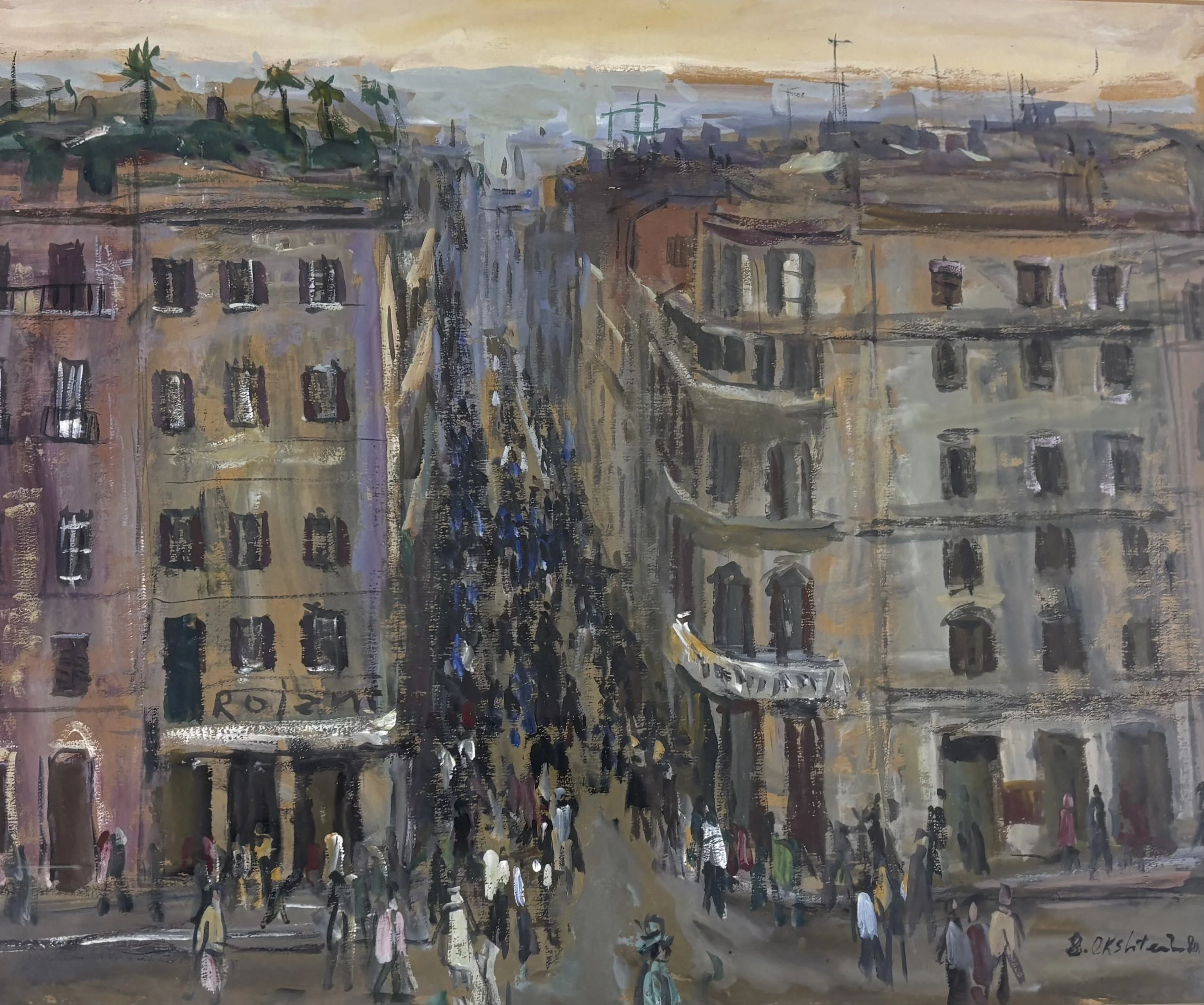 ROME (VIEW FROM SPANISH STEPS), 1980 Watercolor on paper, 16" x 19"