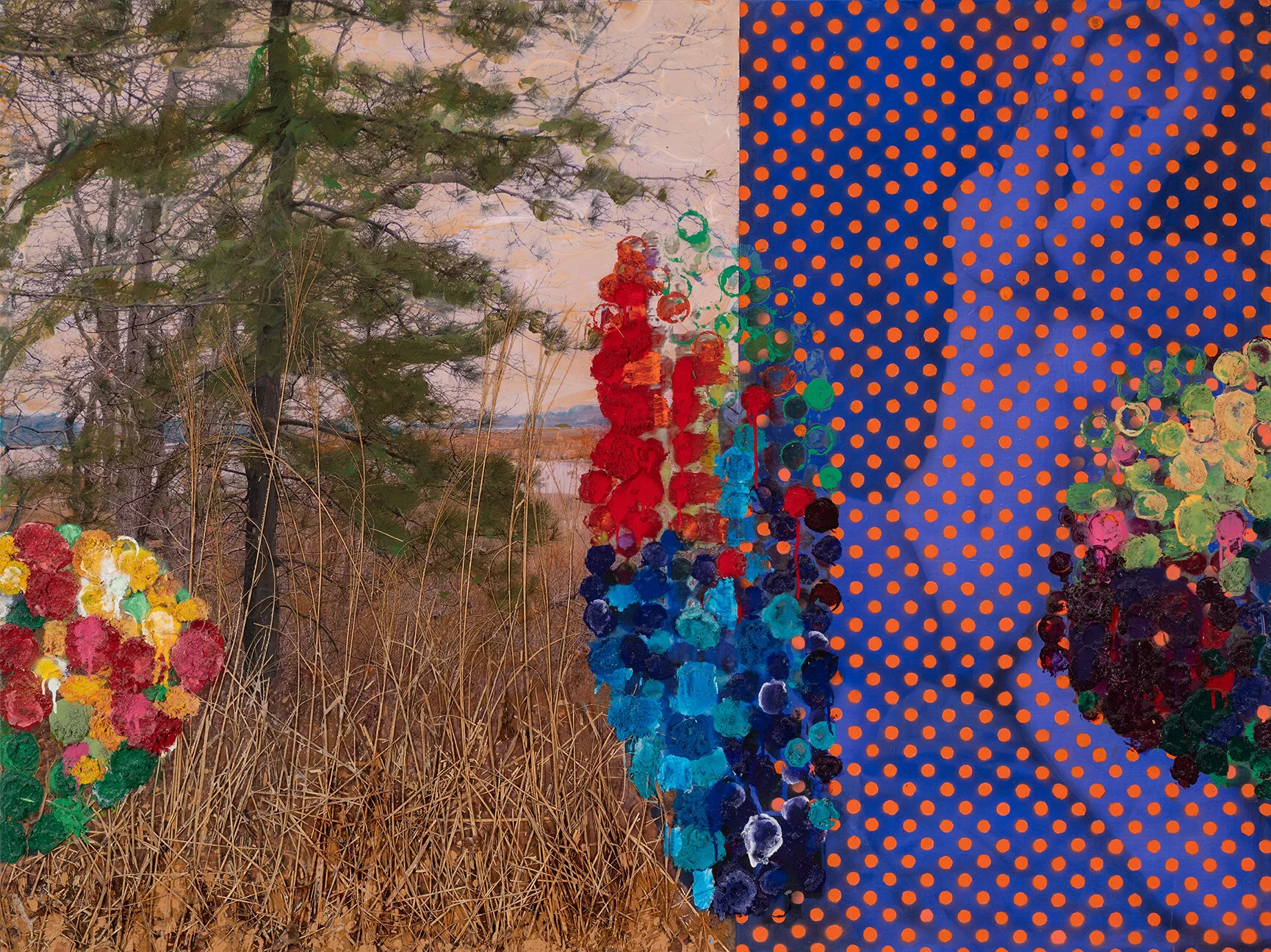 HAMPTONS LANDSCAPE Oil and mixed media on canvas mounted on plywood | 52”x 70”, 2018  Estate