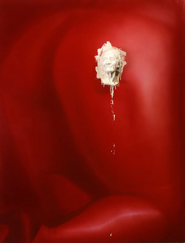 VOLTAIRE, 1992 Oil on canvas, Voltaire gypsum head 88 x 66 in. (223.5 x 167.6 cm)