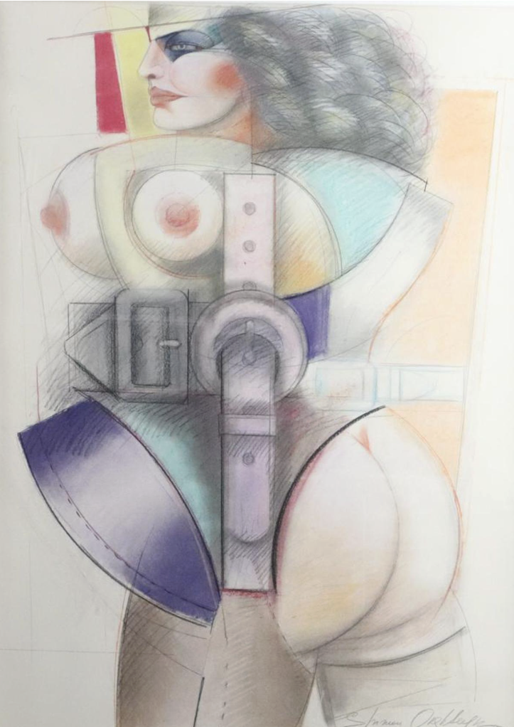 BACK VIEW, 1989 Graphite, pastel, pencil on paper, 43 x 31 in. (109.2 x 78.7 cm)
