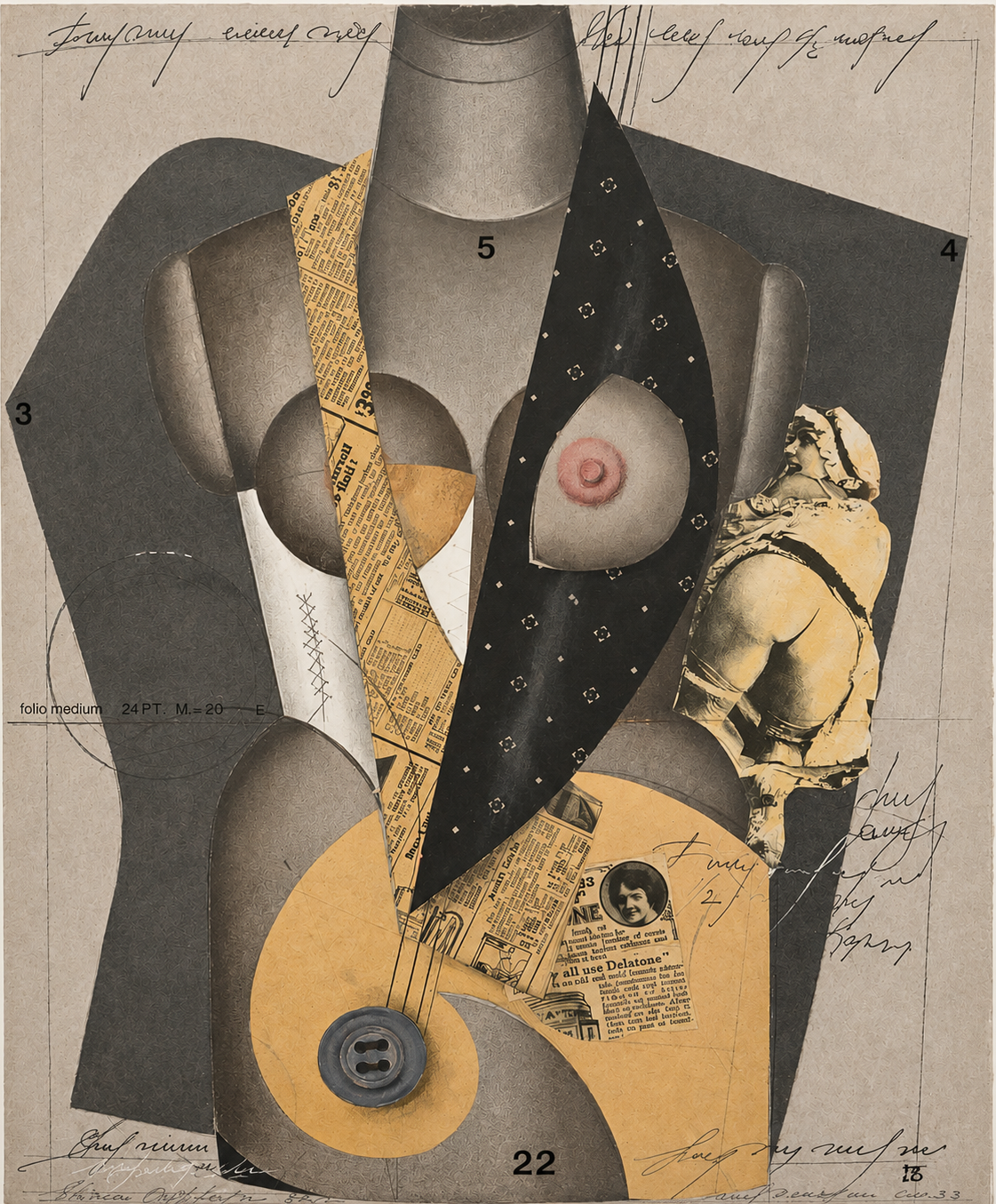 REAR VIEW 22, 1989 Collage on paper  16 x 11 in. (40.6 x 27.9 cm)