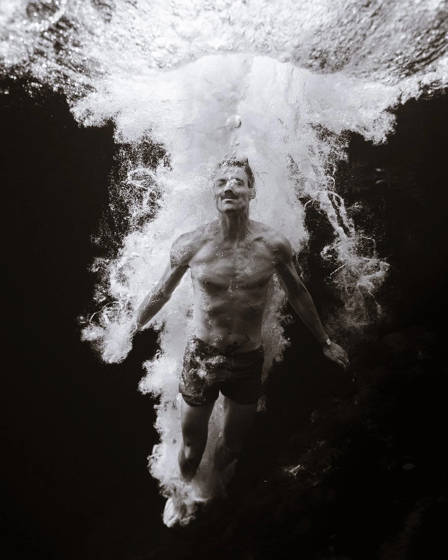 When I sat back and thought about it there is absolute chaos that ensues after jumping into water. Within seconds this other wise calm, clear water is thrashed around with air being trapped into it and swirled around. But just as fast as the chaos ar