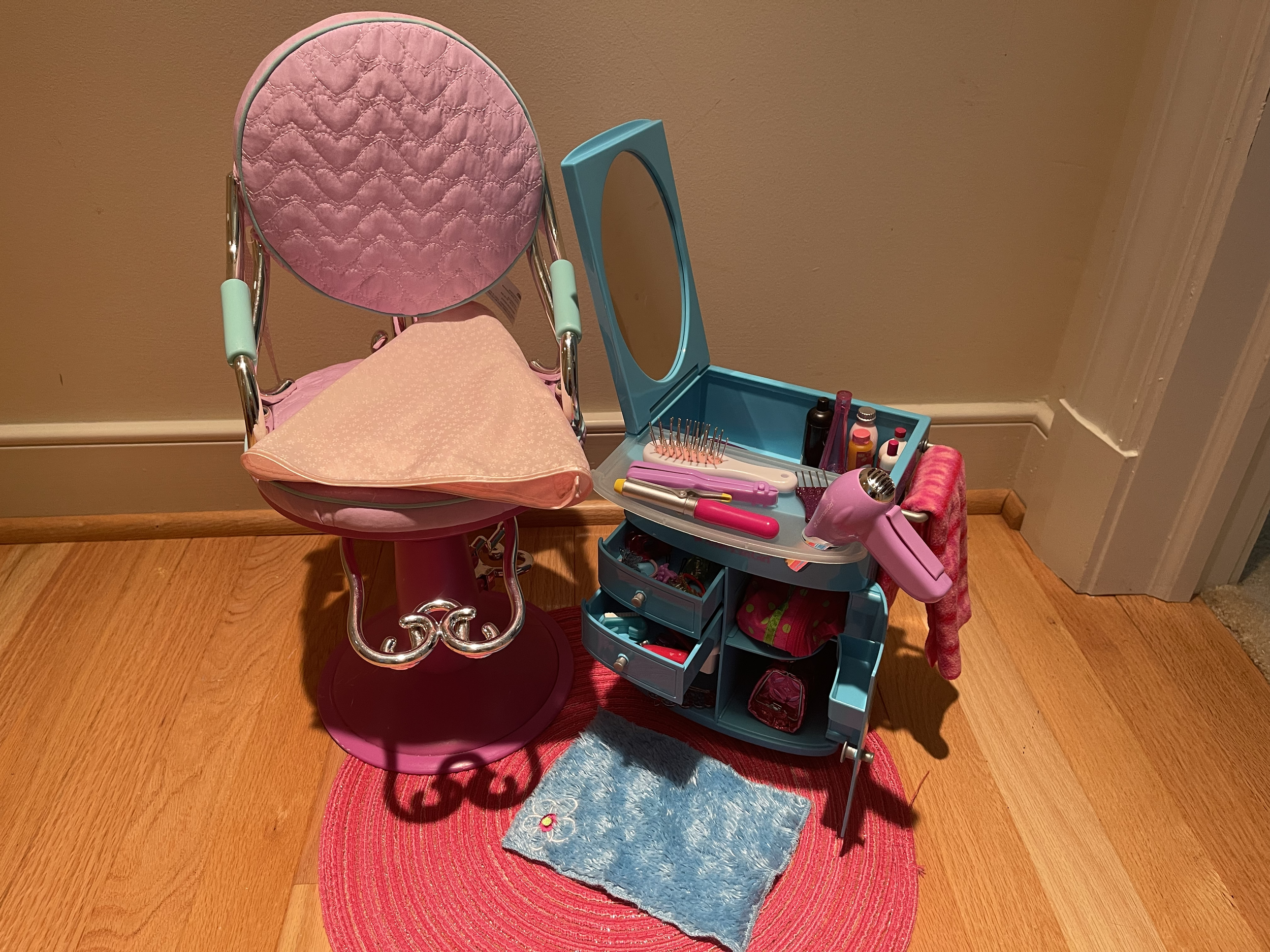 Hair styling set features lots of hair care accessories, make-up, and more. $68