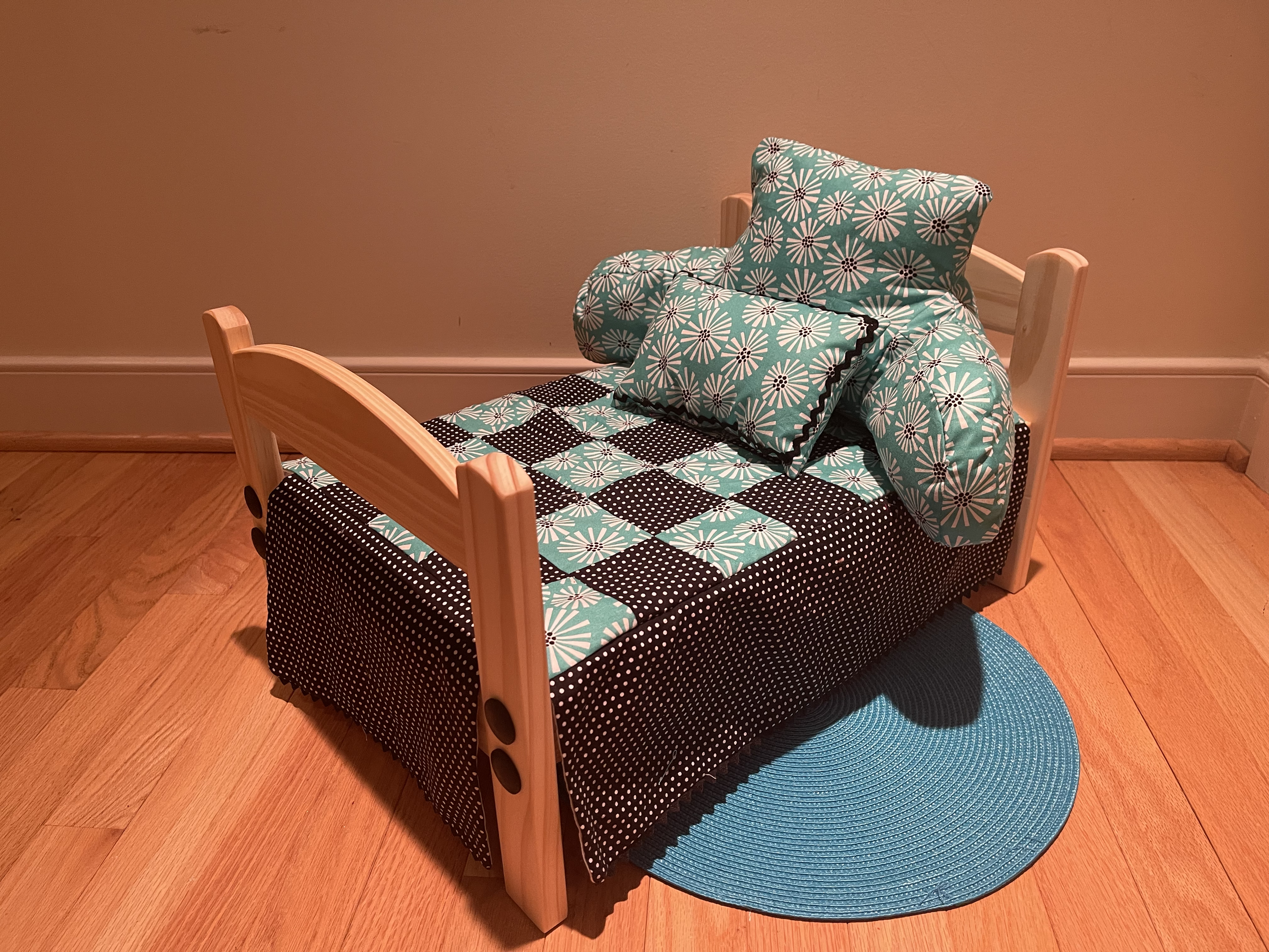 This bed accommodates a doll, toy, or even small pet up to 19". $78