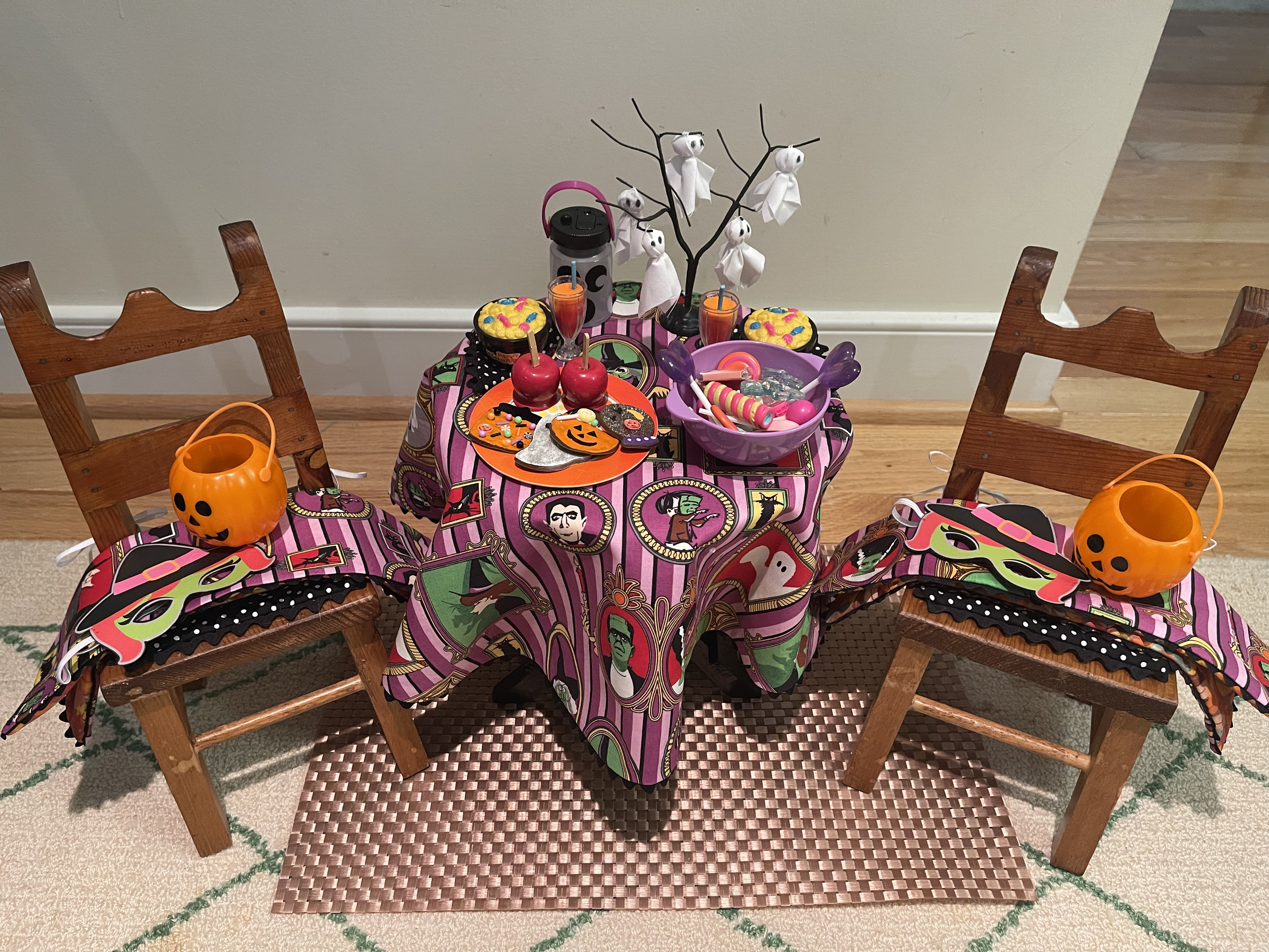Halloween set with treats, light-up lantern. $72
