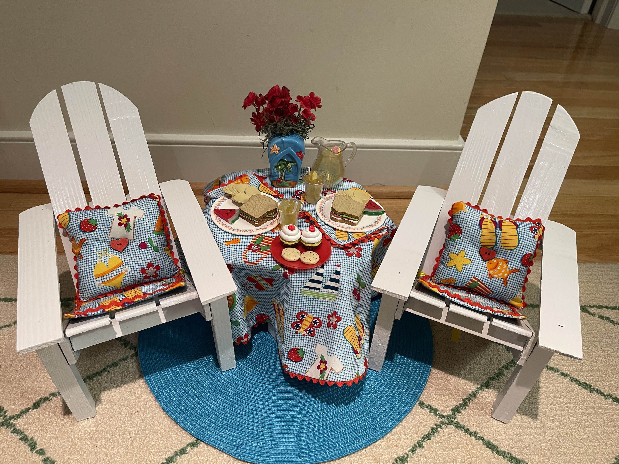 Adirondack chair set with lunch. $78