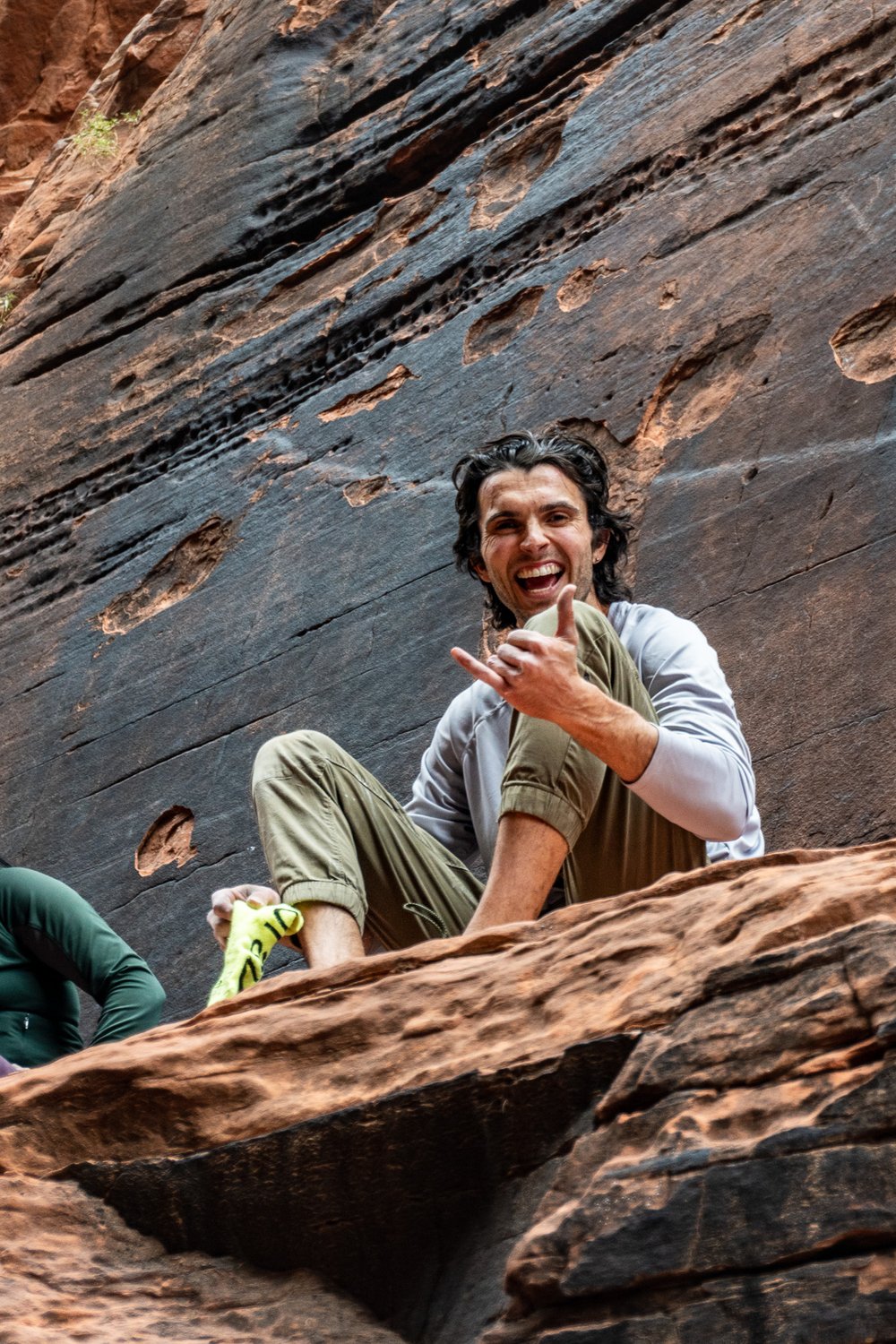 Spencer G Walz post send of Rebel Without A Pause 5.11a