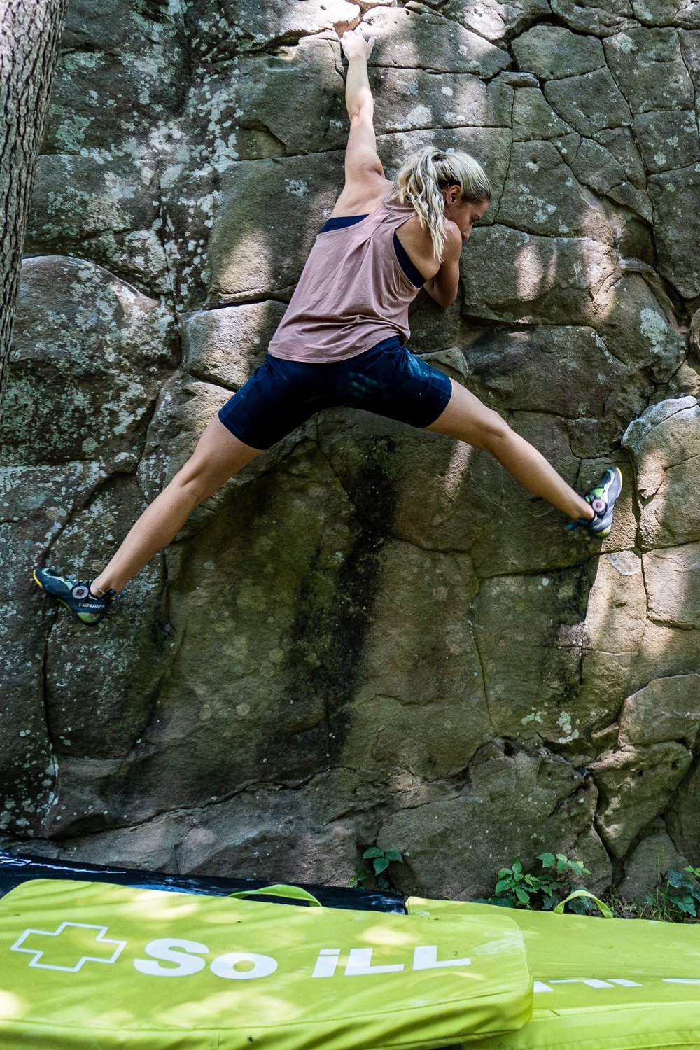 Meg Velius on the Warm Up Boulder