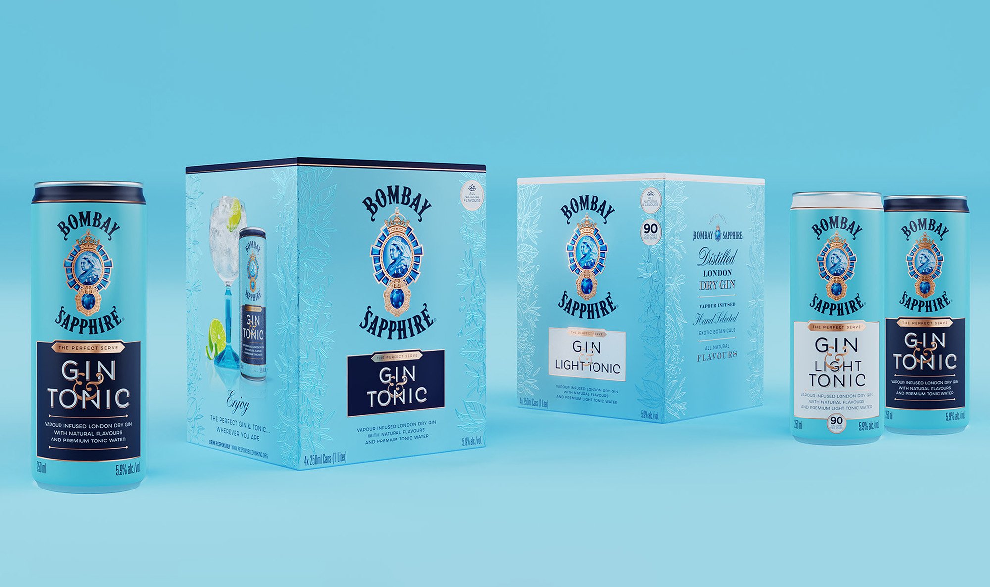 Bombay Sapphire RTD Packaging Illustration by Maggie Enterrios